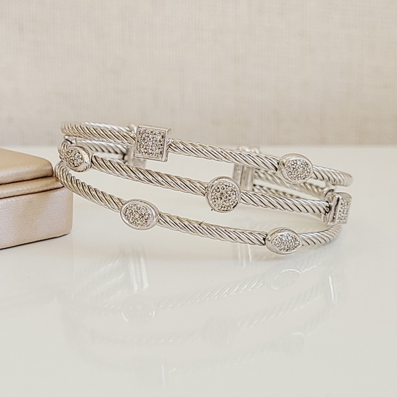 David Yurman Three Row Confetti Diamond Bracelet  - Picture 3 of 13